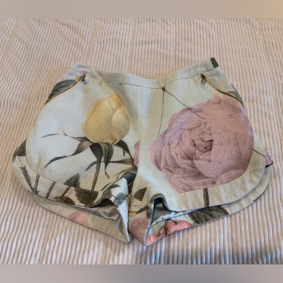 Ted Baker Pants - Ted Baker Light Blue and pink floral Textured Shorts